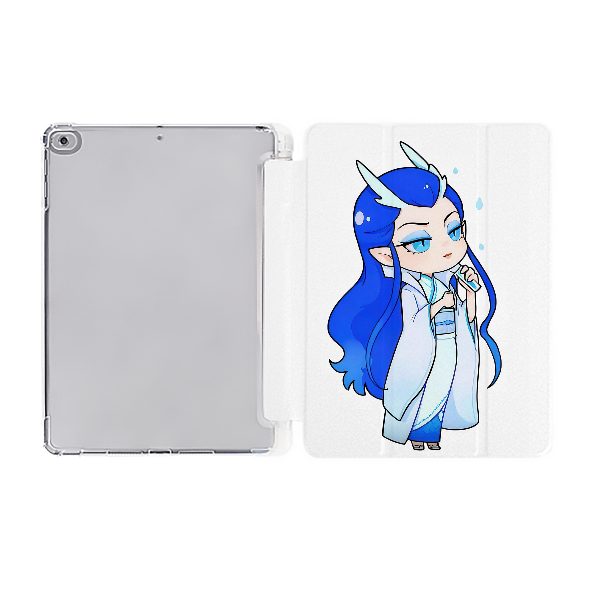 （画像用） Ne Zha 2 ナタ 魔童の大暴れ IPad ケース ペン収納付き 三つ折りスタンド PUレザー×シリコン 対応機種9.5/10.5/10.9インチ